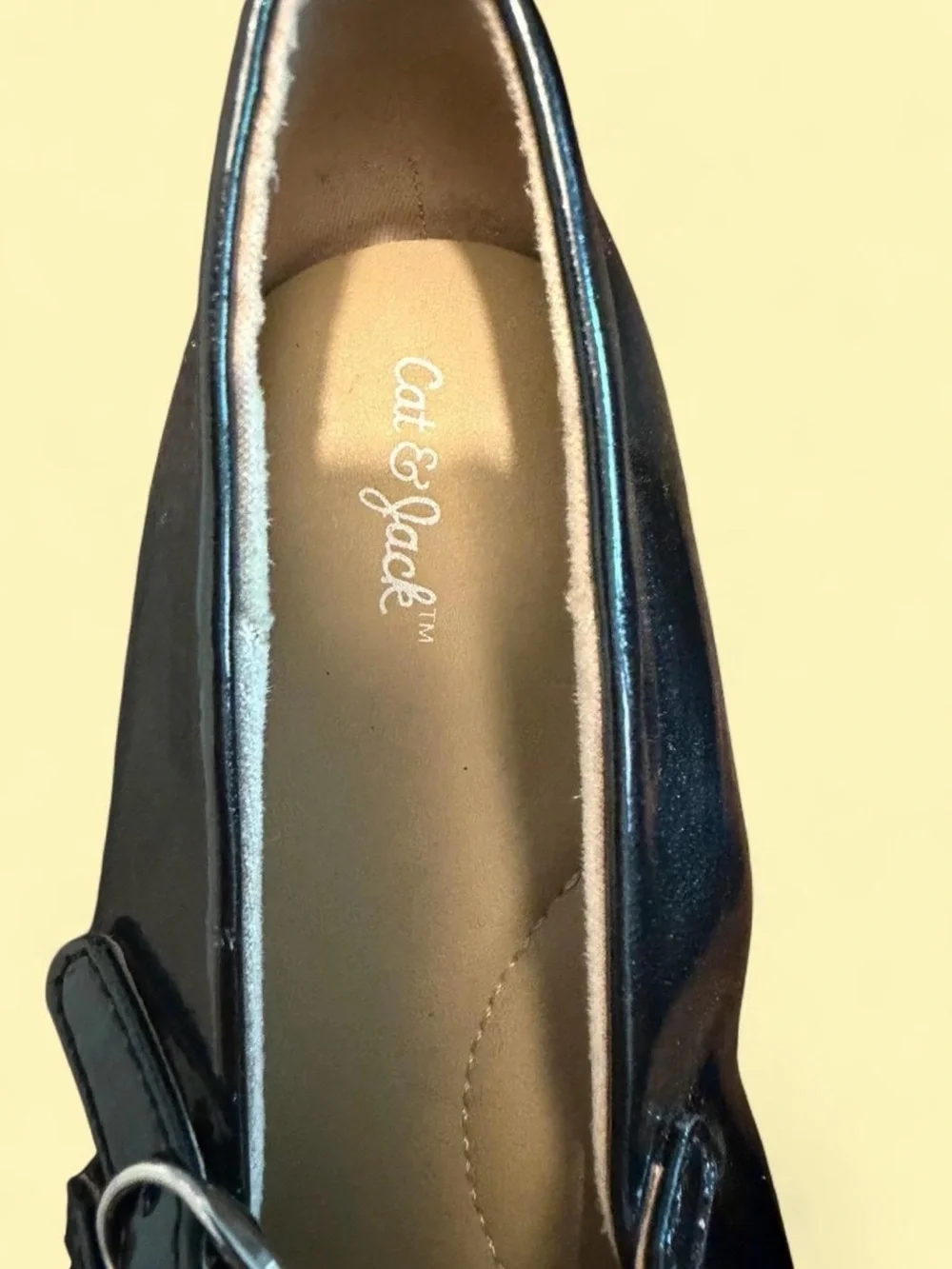 Cat & Jack Girls Double-Strap Mary Jane Shoes Blue-Black Patent Ballet